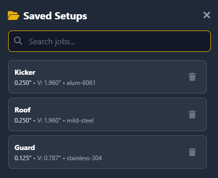 Saved Jobs Interface